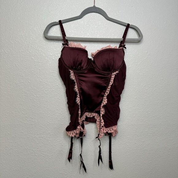 2008 Vintage Victorias Secret Sexy Little Things Garter Corset Bustier Pink 36C - Picture 1 of 4
